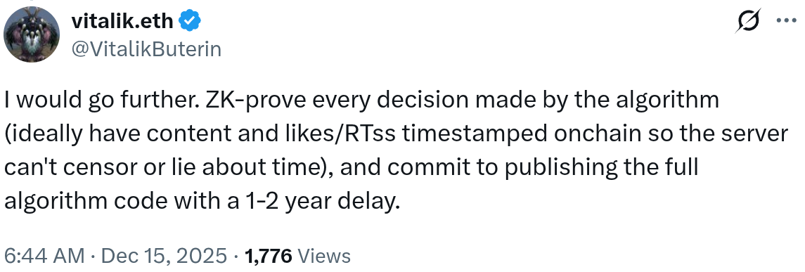 Information provided by Vitalik Buterin