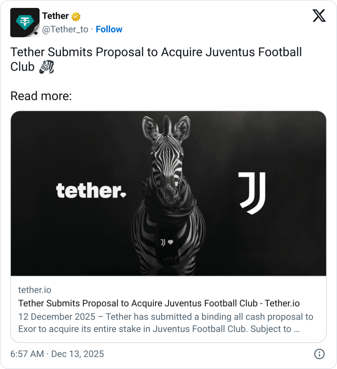 Information provided by Tether source