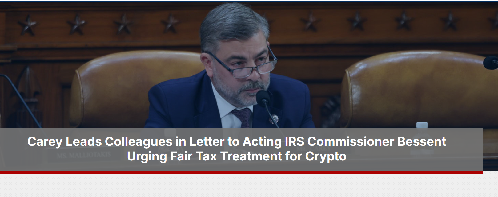 Mike Carey is pushing lawmakers to revise crypto staking tax laws according to Mike Carey