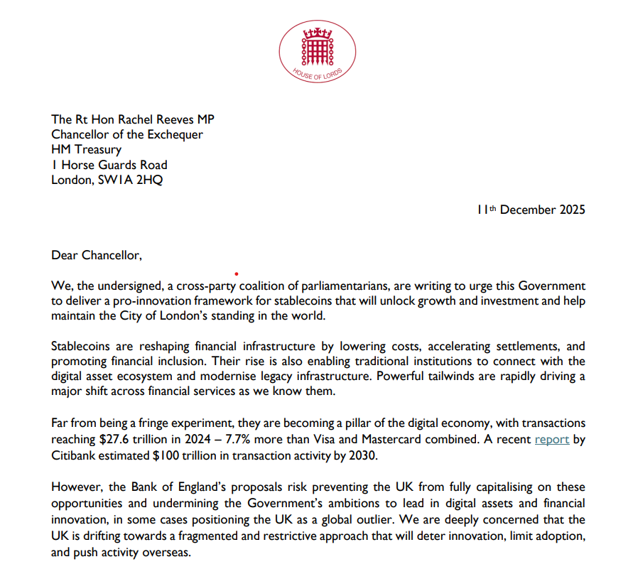 An open letter addressed to the chancellor was published by Cointelegraph