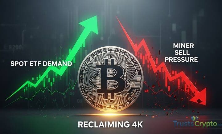 Bitcoin Reclaims $74K as Spot ETF Demand Clashes With Miner Sell Pressure
