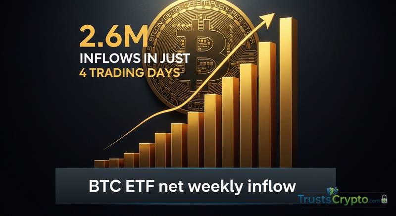 BTC ETFs Logged $22.6M Inflows in Just 4 Trading Days