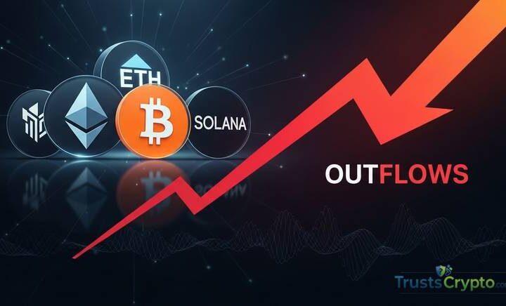 ETF Flows Update: Spot BTC, ETH, and SOL ETFs Posted Net Outflows on April 8