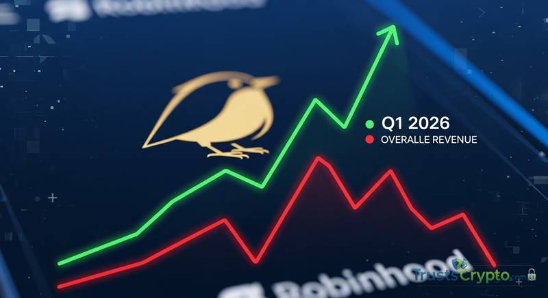 Robinhood Q1 2026 Revenue Up 15% as Crypto Revenue Falls 47%