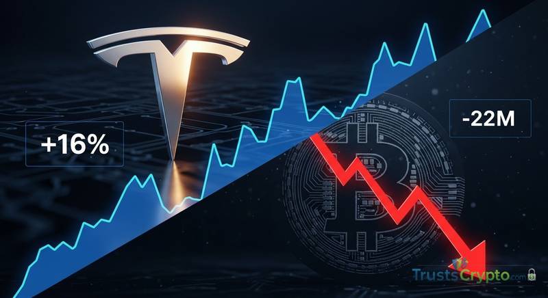 Tesla Q1 2026 Revenue Up 16%; Bitcoin Value Down $222M