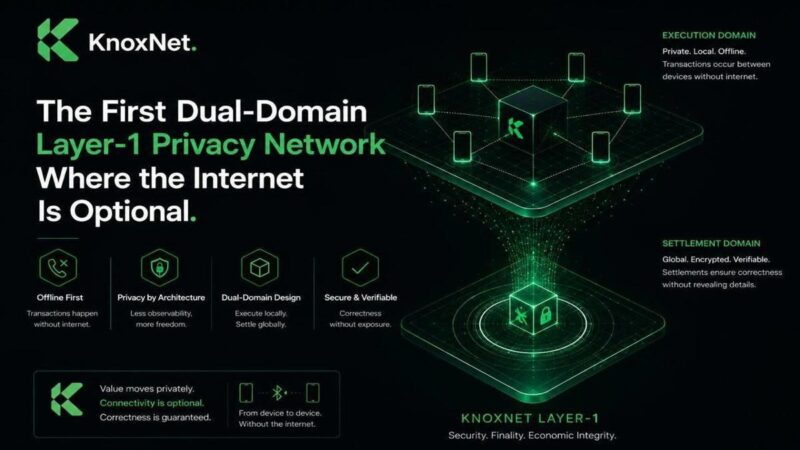 KnoxNet Introduces the First Dual-Domain Layer-1 Privacy Network Where the Internet Is Optional