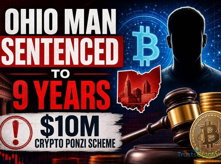 Ohio Man Sentenced to 9 Years in $10 Million Crypto Ponzi Scheme