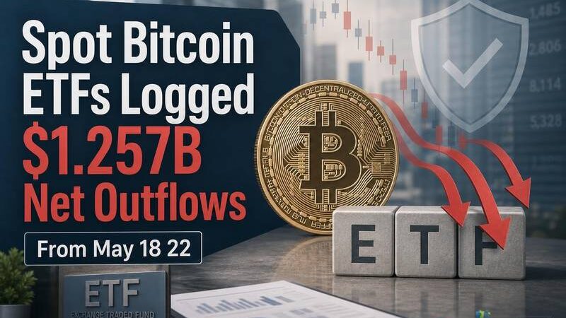 Spot Bitcoin ETFs Logged $1.257B Net Outflows From May 18-22