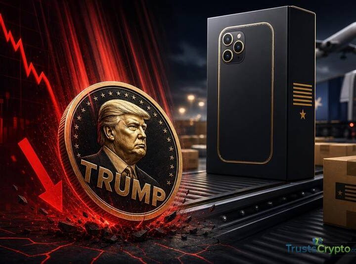 TRUMP token falls 5% as namesake handset shipping nears