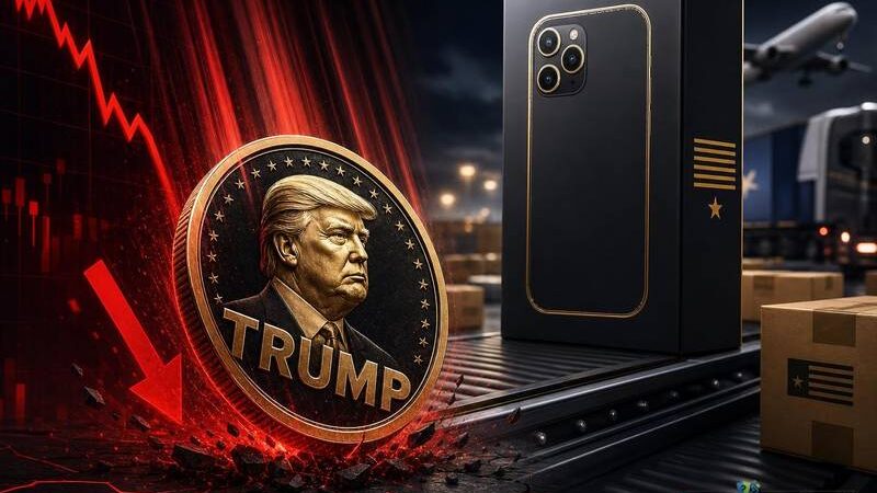 TRUMP token falls 5% as namesake handset shipping nears