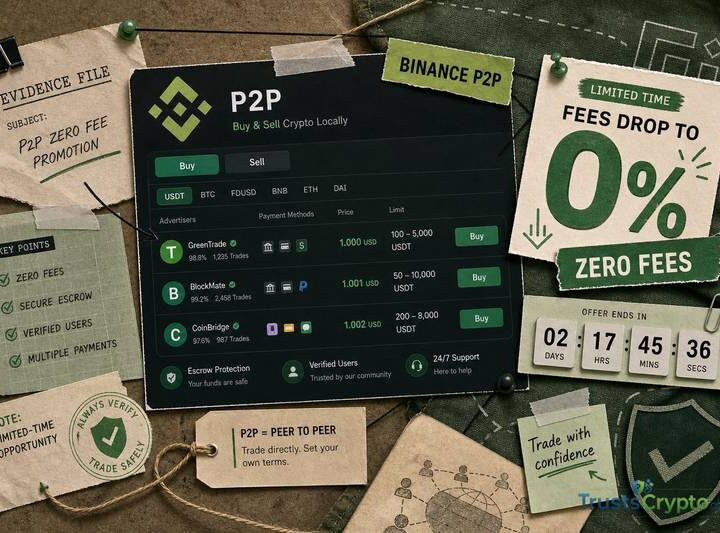 Binance Offers Zero Trading Fees on P2P for a Limited Time