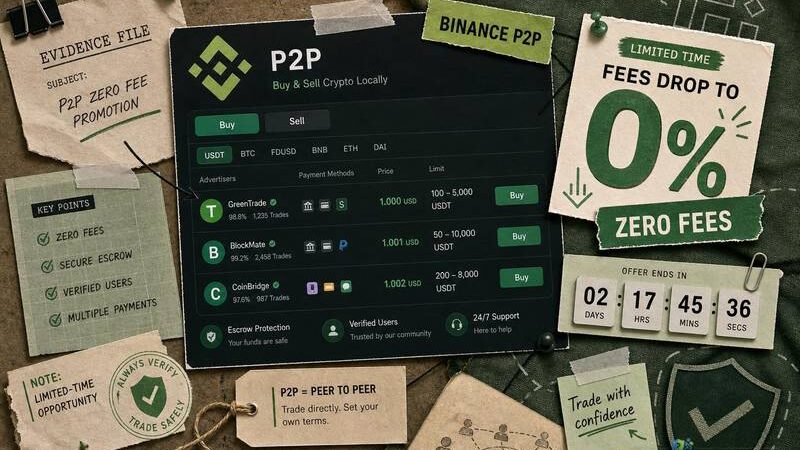 Binance Offers Zero Trading Fees on P2P for a Limited Time