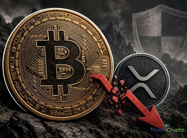 Bitcoin Slides to $58K, XRP Nears $1
