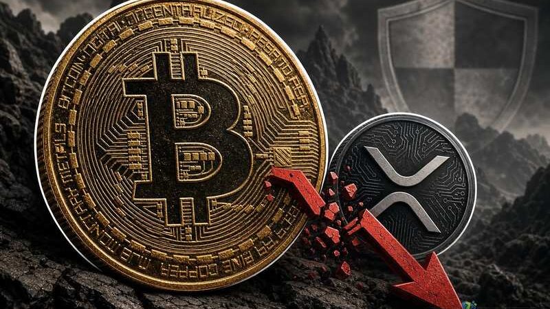 Bitcoin Slides to $58K, XRP Nears $1